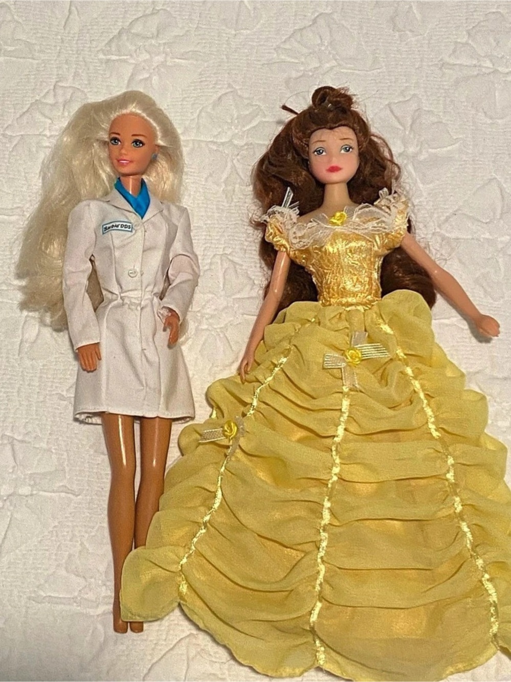 Dentist Barbie, Princess Two-Doll Set Yellow Gown & White Career Outfit